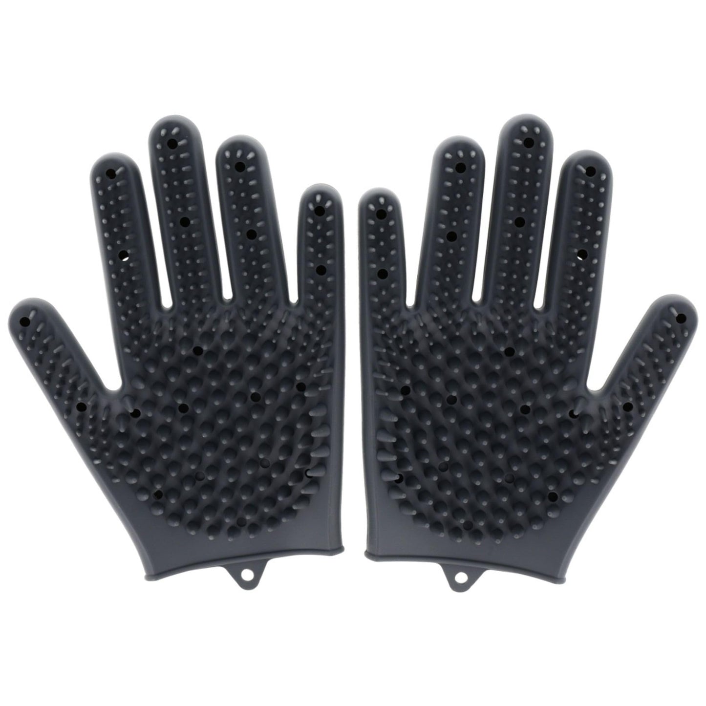 2pcs Pet Grooming Gloves for Cats Dogs Rabbits Horses – Silicone Hair Remover Shedding Bath Brush Massage Mitts
