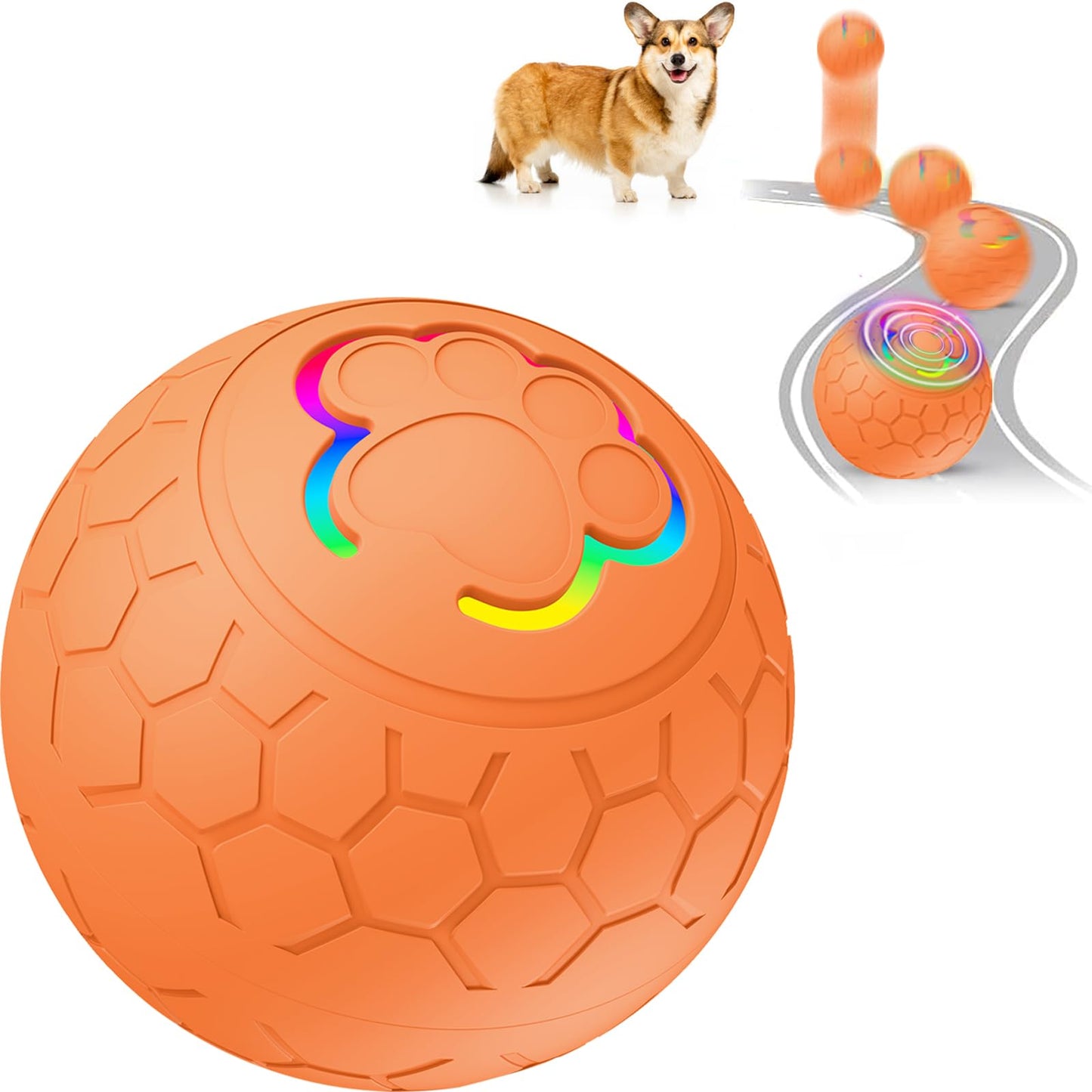 teeche Interactive Dog Ball Motion Activated - 2.2" Sturdy Interactive Dog Toys for Puppy/Small/Medium Dogs Active Rolling Ball for Dogs