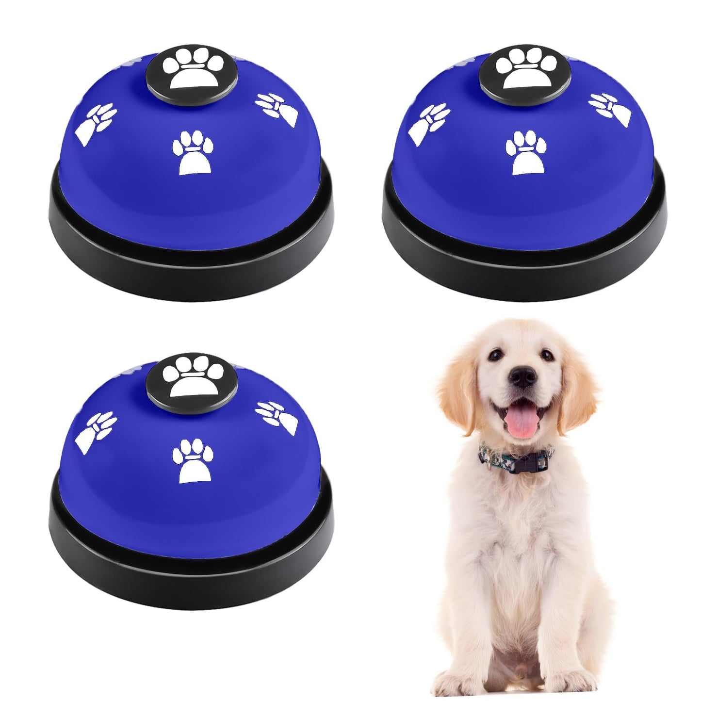 Lcckyeng 3 Pack Dog Doorbells Pet Training Bells for Outside Potty Training and Communication Bell for Dog Cat Puppy Interactive Toys (Dark Blue 3 Pack)